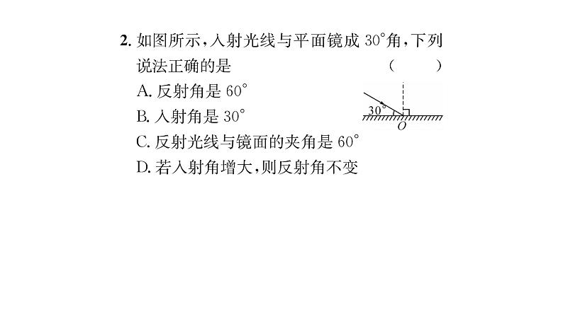 人教版八年级物理上第4章光现象第2节光的反射课时训练课件PPT04