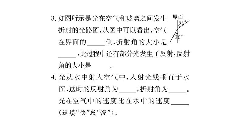 人教版八年级物理上第4章光现象第4节光的折射课时训练课件PPT第5页