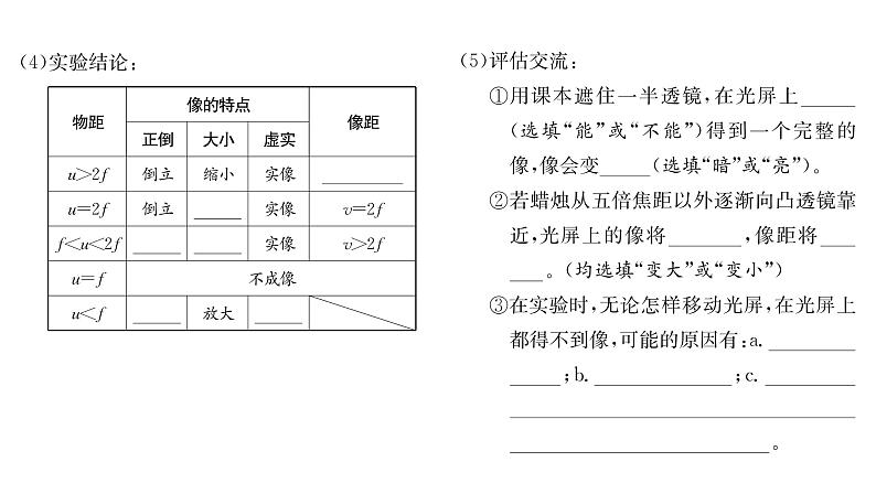 人教版八年级物理上第5章透镜及其应用第5章整合与提升课时训练课件PPT第8页