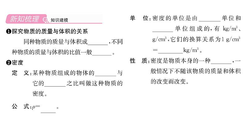 人教版八年级物理上第6章质量与密度第2节密度第1课时探究物质的质量与体积的关系课时训练课件PPT02