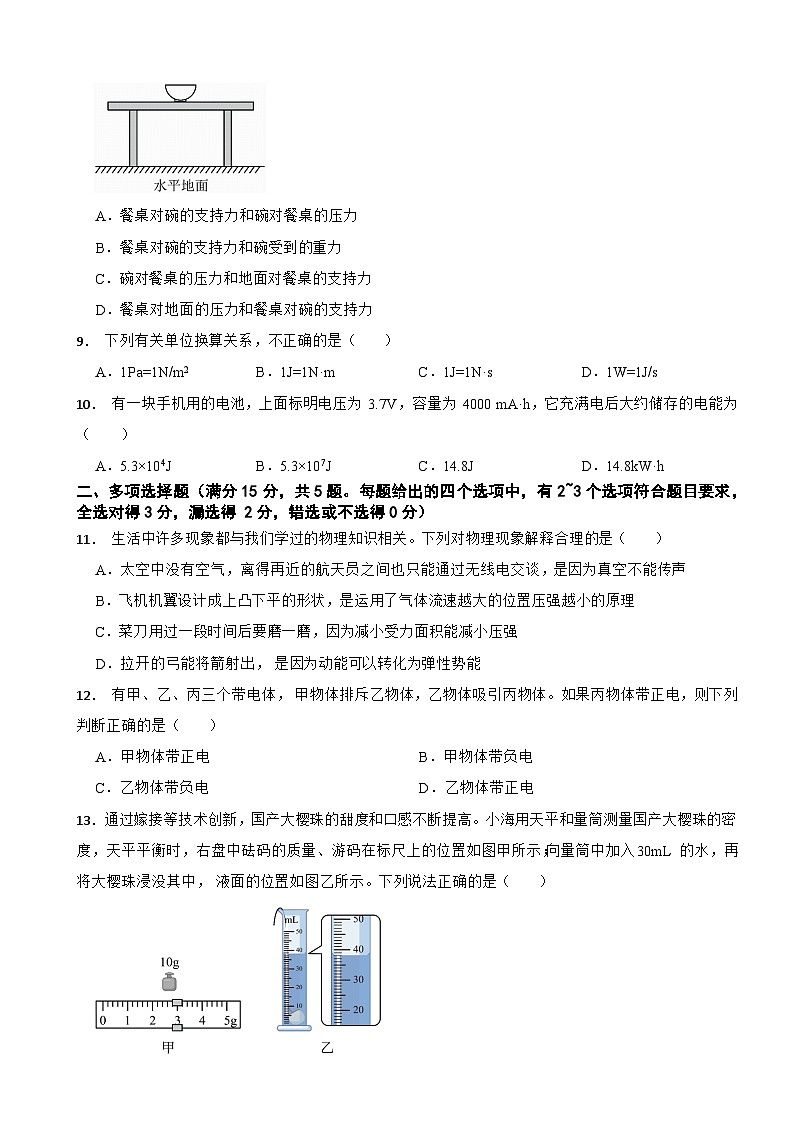 山东省青岛市2023年中考物理试题(含答案)02