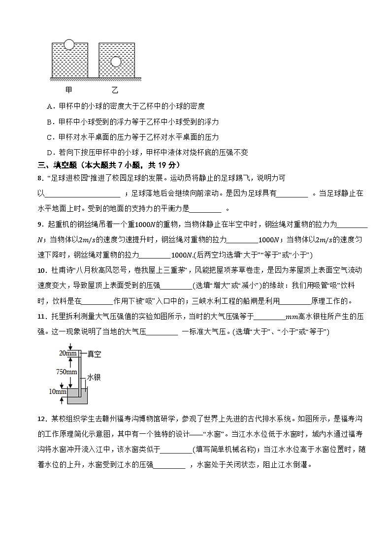 2022-2023学年河南省周口市郸城县八年级（下）6月月考物理试卷第3页