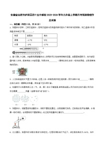 安徽省合肥市庐阳区四十五中新校2023-2024学年九年级上学期月考预测物理作业试卷