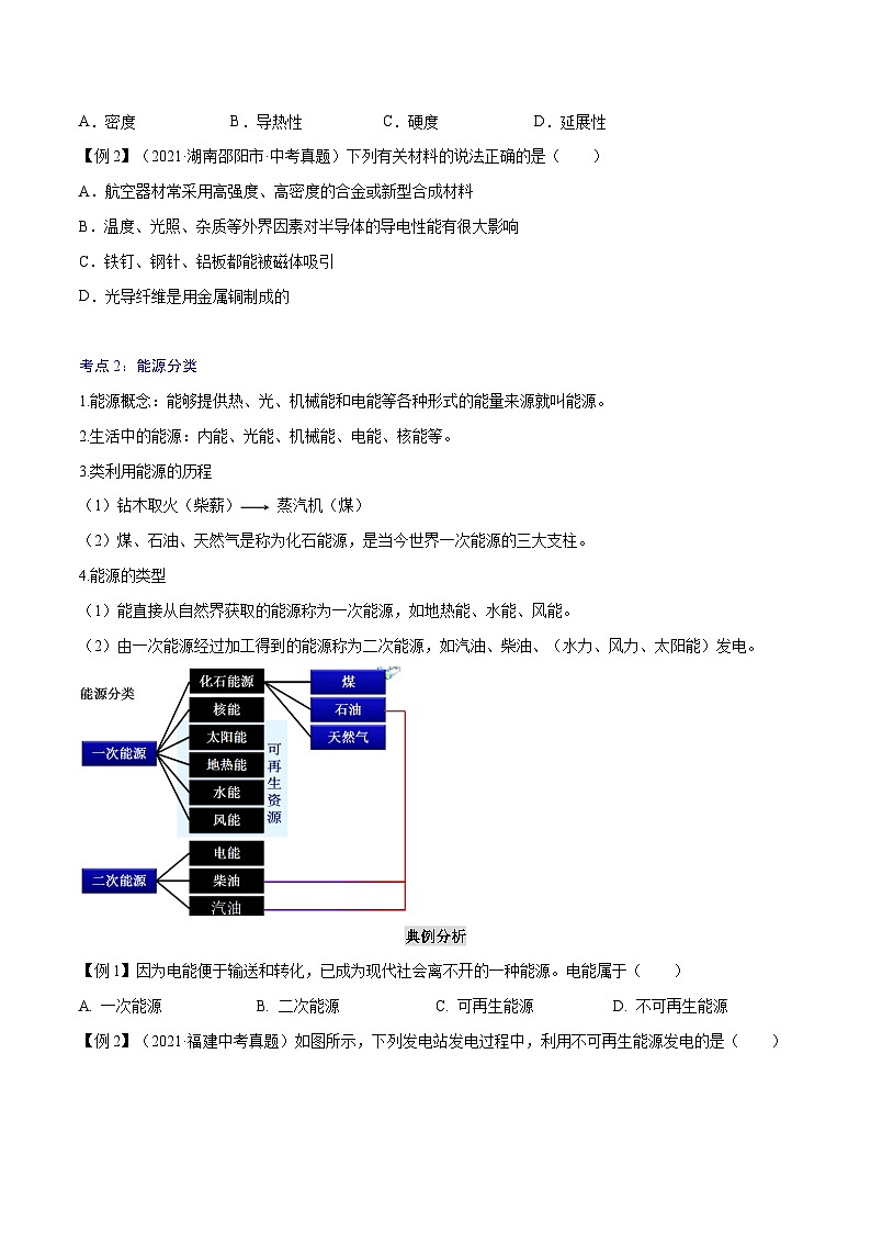 人教版九年级物理第二十二章  能源与可持续发展—（人教版）（原卷版）第2页