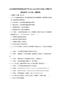 山东省菏泽市郓城县金河中学2023-2024学年九年级上学期月考物理试卷（10月份）