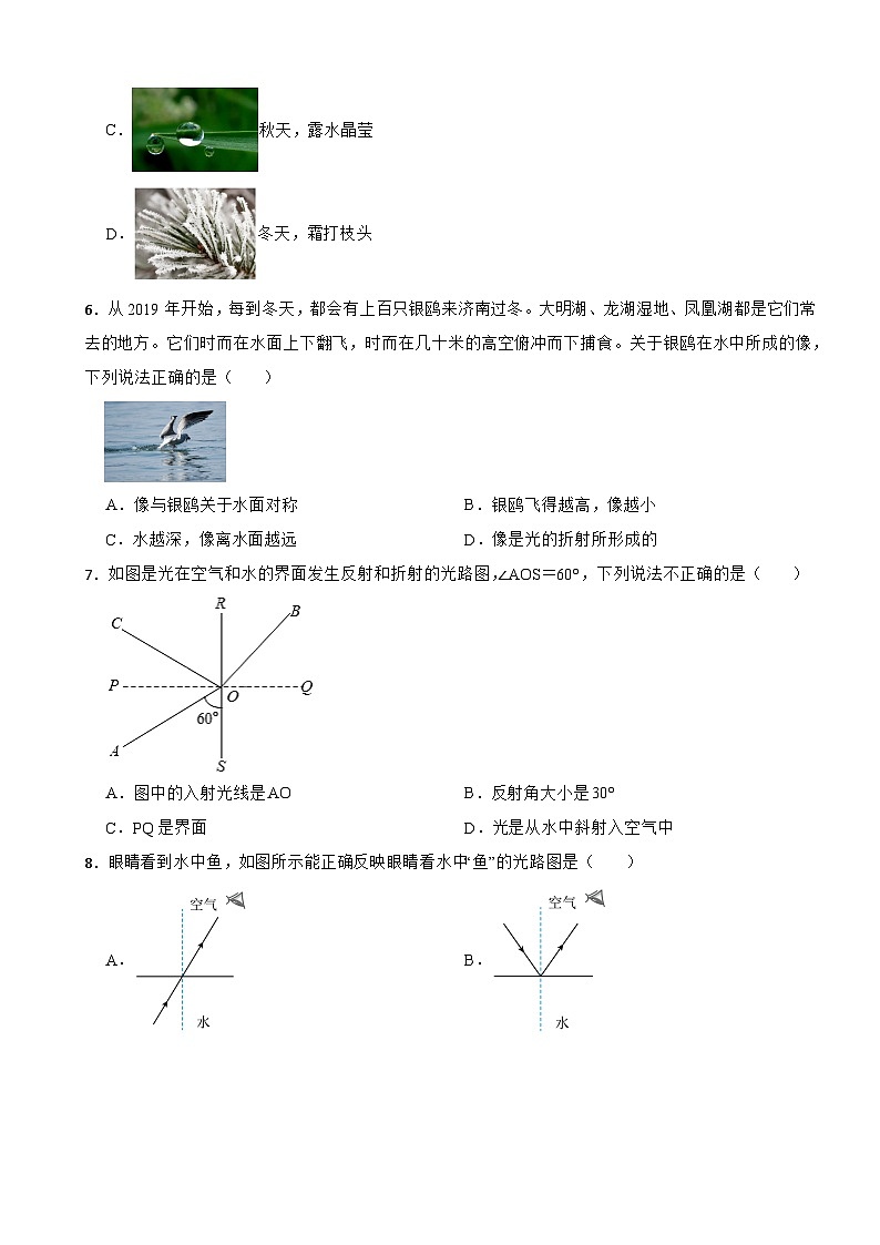 江苏省南通市2023年八年级上学期物理期中考试试卷(附答案）第2页