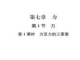 人教版八年级物理下册第7章力第1节力第1课时力及力的三要素课时训练课件PPT
