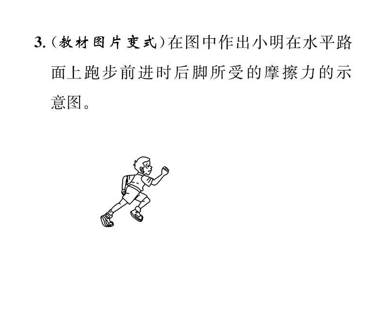 人教版八年级物理下册第8章运动和力小专题二 摩擦力、平衡力、非平衡力的作图课时训练课件PPT第4页