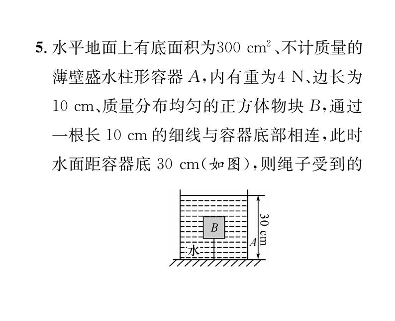 人教版八年级物理下册第10章浮力小专题六 压强与浮力的综合计算课时训练课件PPT08