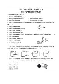 广东省中山市华辰实验中学2023—2024学年九年级物理上学期期中考试卷（非课改班）