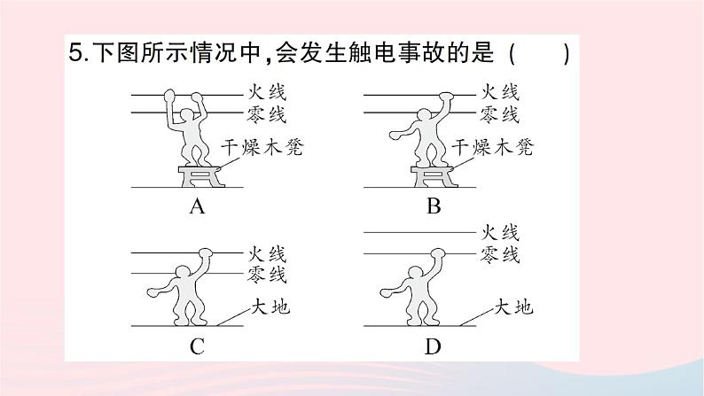 2023九年级物理全册第十五章探究电路第五节家庭用电作业课件新版沪科版第6页