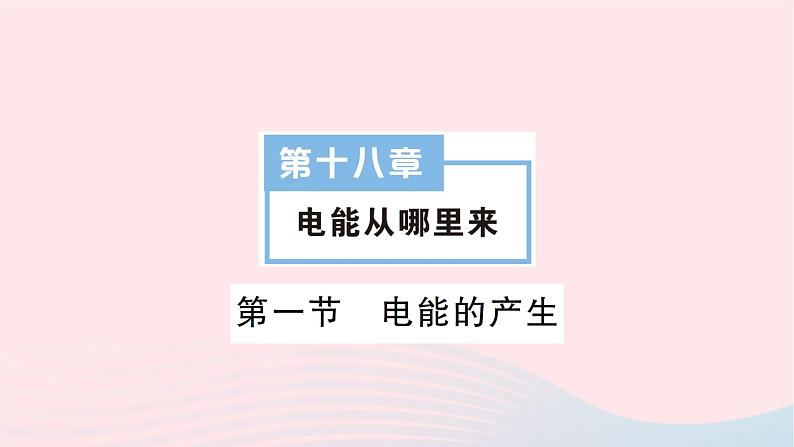 2023九年级物理全册第十八章电能从哪里来第一节电能的产生作业课件新版沪科版第1页