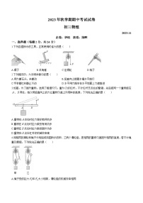 江苏省无锡市新吴区梅里集团校2023-2024学年九年级上学期期中物理试题