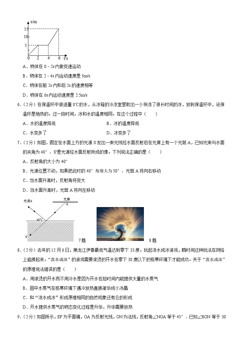 吉林省长春市榆树市太安乡中学校2023-2024学年八年级上学期11月期中物理试题第2页