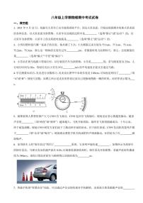 河南省八年级上学期物理期中考试试卷八套附参考答案