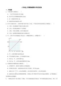 山东省八年级上学期物理期中考试试卷六套附参考答案