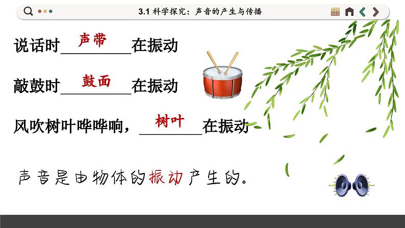 沪科版八年级物理全一册 第三章第一节  科学探究：声音的产生与传播课件08