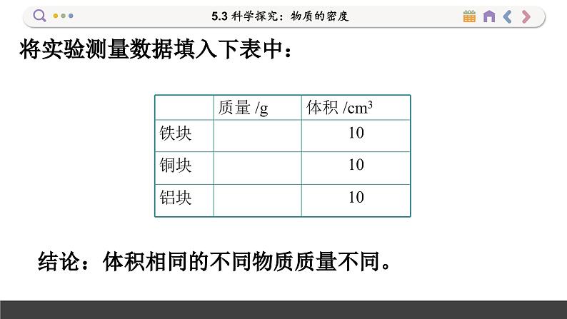 沪科版八年级物理全一册 第五章第三节  科学探究：物质的密度课件08