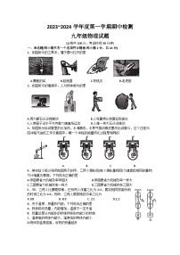 江苏省徐州市2023-2024学年九年级上学期11月期中物理试题（有答案）