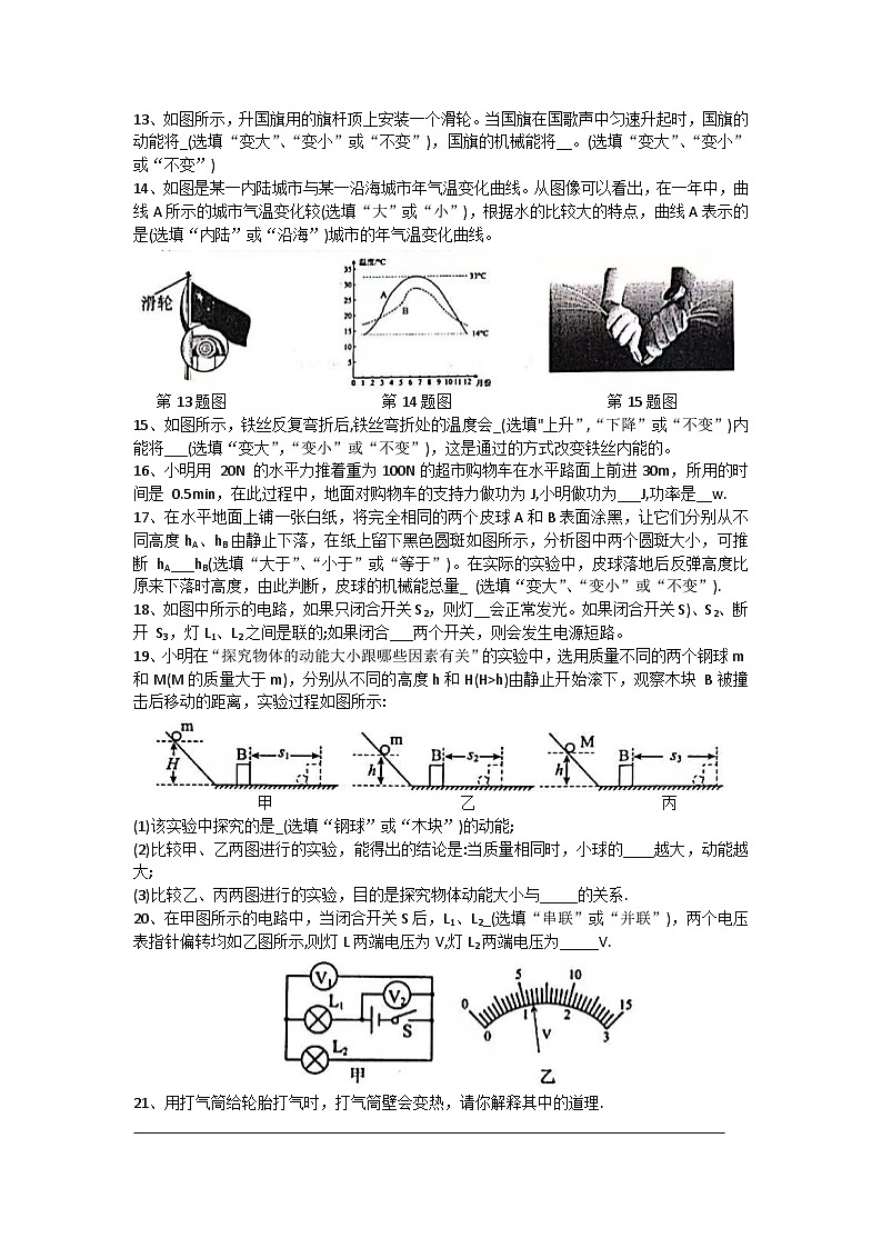 江苏省徐州市2023-2024学年九年级上学期11月期中物理试题第3页