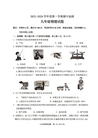 江苏省徐州市邳州市2023-2024学年九年级上学期11月期中物理试题