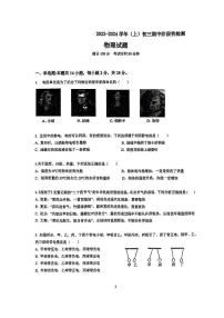 福建省厦门市第十中学2023-2024学年九年级上学期期中物理测试