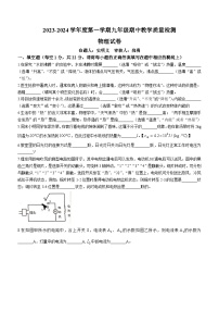 安徽省宿州市泗县2023-2024学年九年级上学期11月期中物理试题