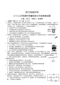 湖北省黄冈师范学院附属武穴实验中学2023-2024学年九年级上学期物理期中试卷