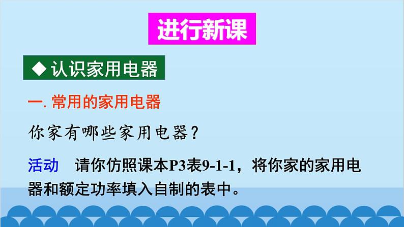 教科版九年级物理下册 第9章第一节 家用电器课件04