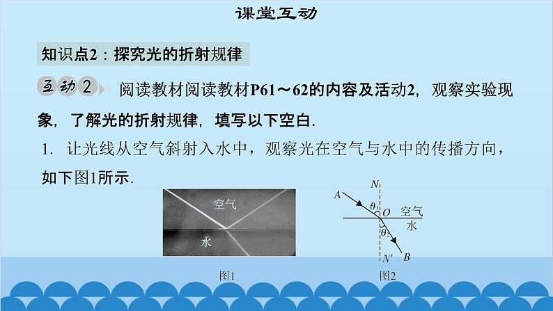 粤沪版物理八年级上册第三章 课题22 探究光的折射规律（1）课件08