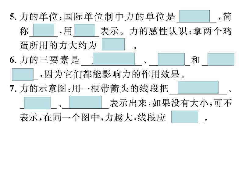 人教版八年级下册第七章《力》复习课件03