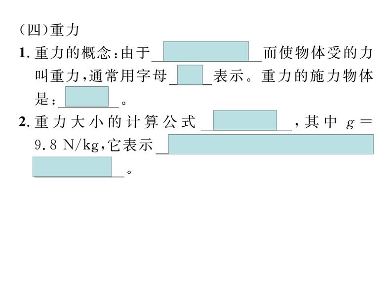 人教版八年级下册第七章《力》复习课件06