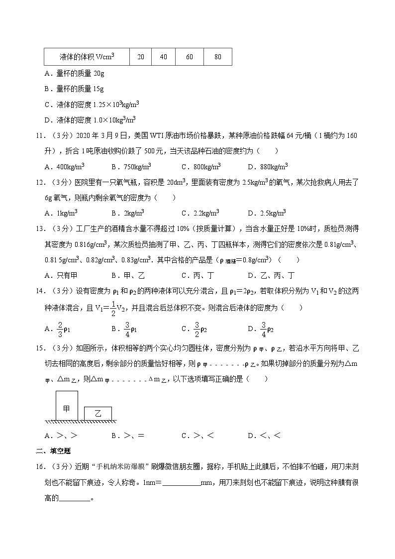 陕西省西安市铁一中2020-2021学年八年级下学期月考物理试卷第3页