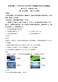 云南省昆明市第十二中学2023-2024学年九年级上学期期中考试物理试题（解析版）