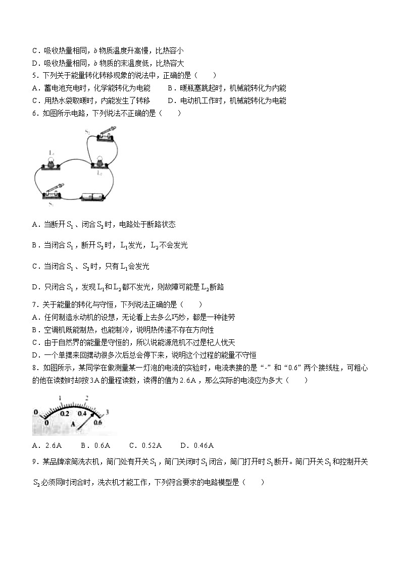 湖南省永州市2023-2024学年九年级上学期期中考试物理试题02