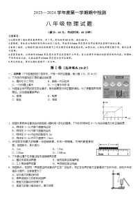 山东省济宁市邹城市2023—2024学年上学期期中检测八年级物理试题