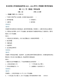 吉林省长春市东北师范大学西湖实验学校2023—2024学年八年级上学期期中考试物理试卷（解析版）