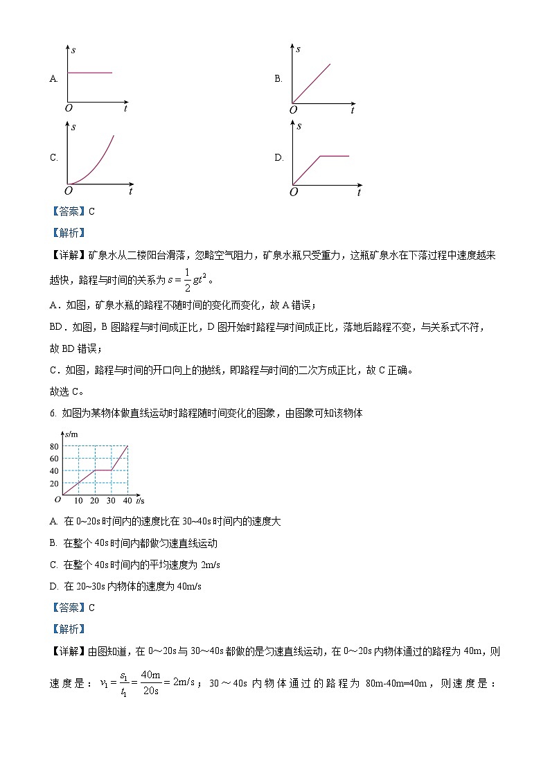 山东省临沂华盛实验学校2023-2024学年上学期八年级期中物理测试题（解析版）第3页