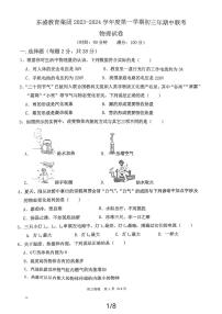 福建省漳州市东盛教育集团（漳州实验中学）2023-2024学年上学期期中考九年级物理试卷