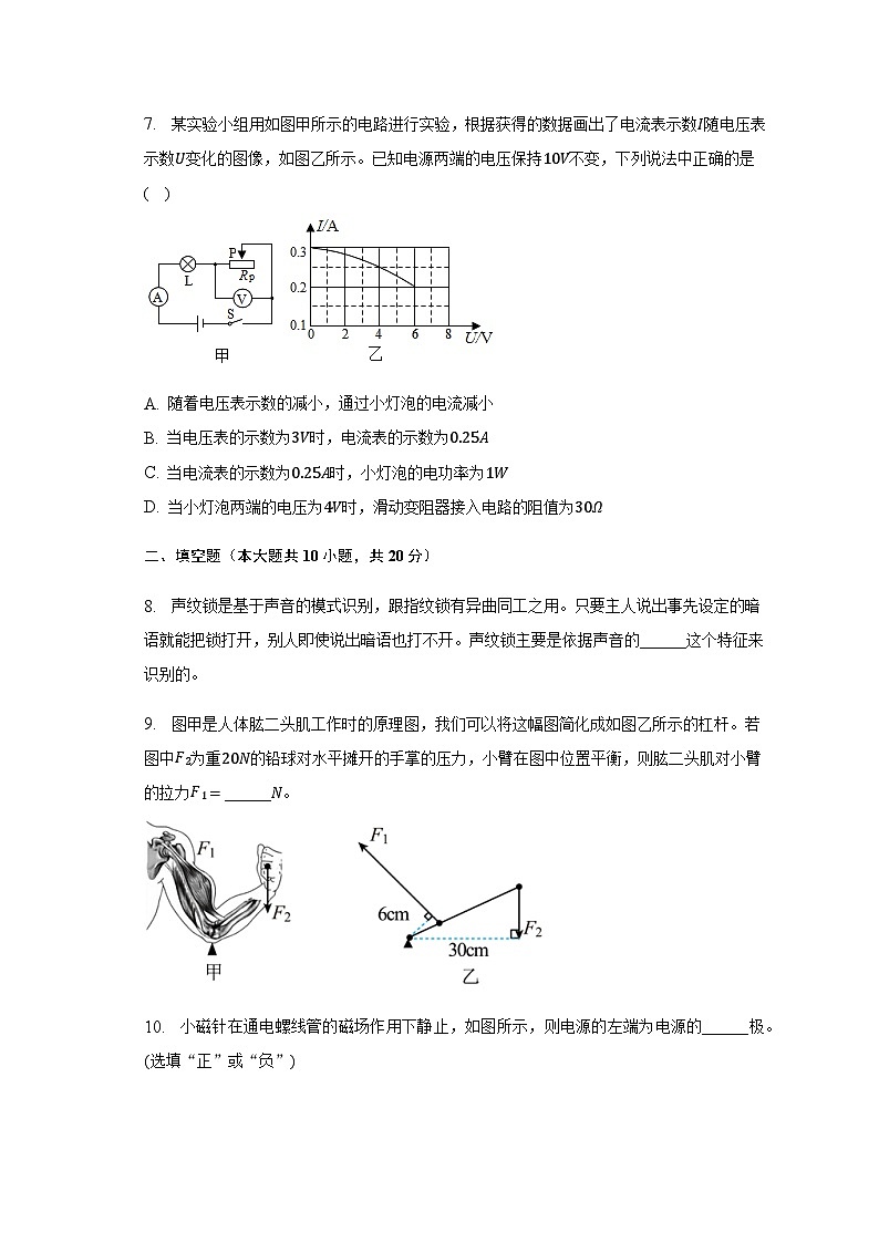 2023年安徽省滁州市定远县九梓学校一模物理试题03