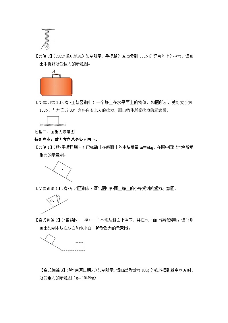 人教版八年级物理下册 专题05  几种力的作图（原卷版）第2页