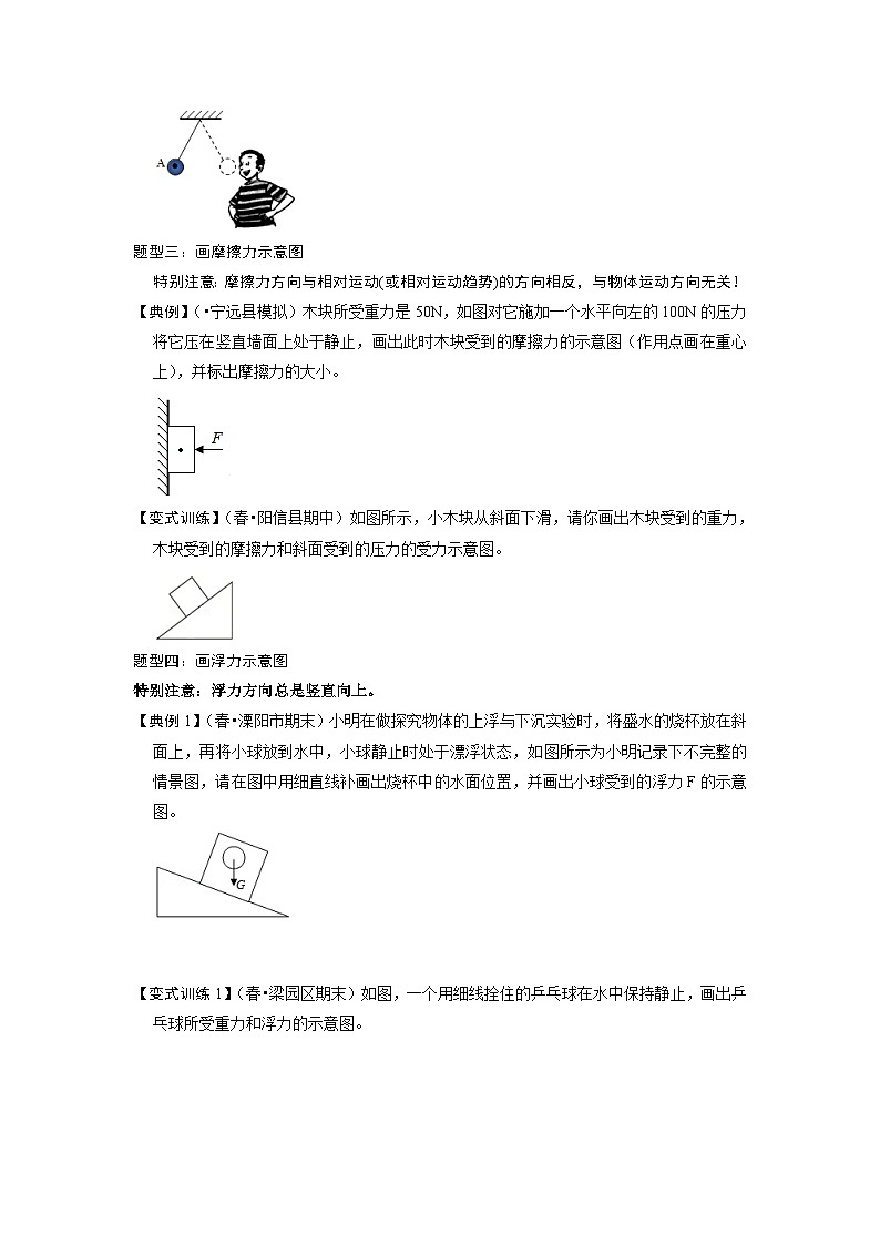 人教版八年级物理下册 专题05  几种力的作图（原卷版）第3页