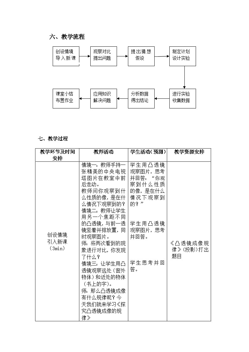 北师大版物理八年级下册 6.2 学生实验：探究——凸透镜成像(1) 教案03