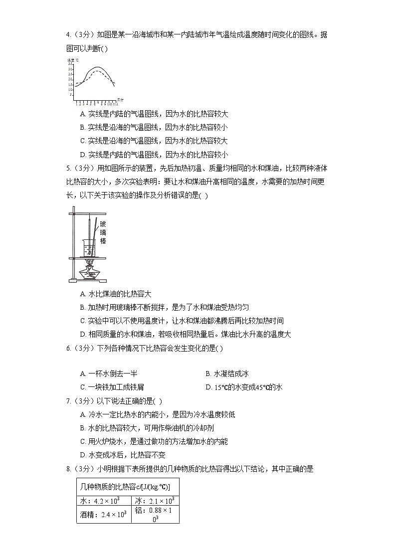 人教版物理九年级全一册《13.3 比热容》 同步练习卷(含答案)02