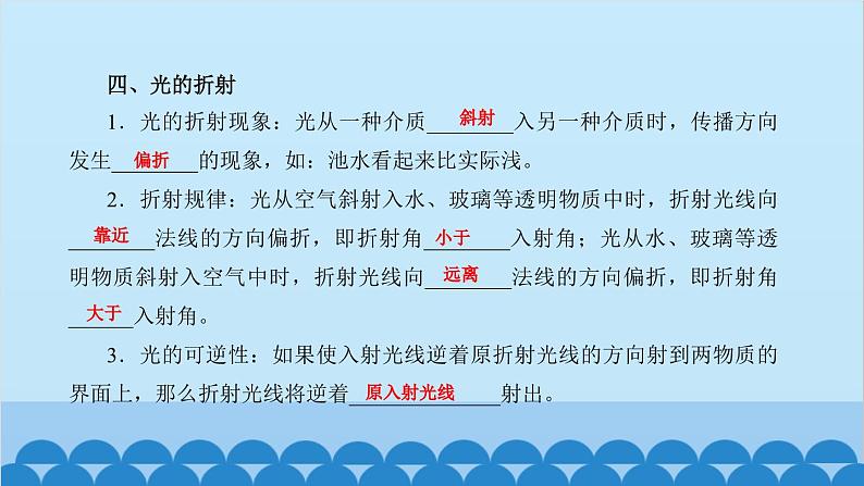 教科版物理八年级上册 第四章 在光的世界里 章末复习课课件05