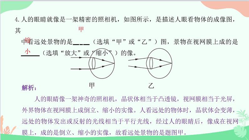 教科版物理八年级上册 第四章 在光的世界里 6.神奇的眼睛课件05