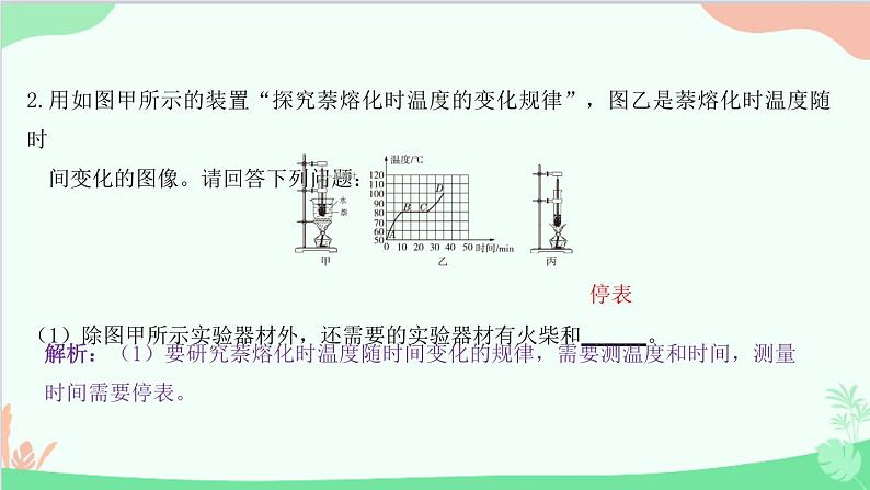 教科版物理八年级上册 第五章 物态变化 专题6　物态变化实验探究课件第5页