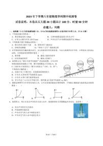 湖南省衡阳市外国语学校2023-2024学年八年级上学期期中物理考试试卷