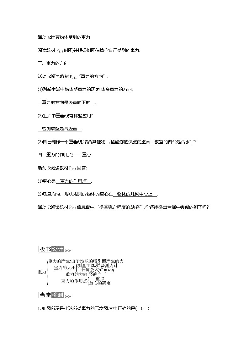 沪教版物理八年级上册6.4物理 来自地球的力 教案03