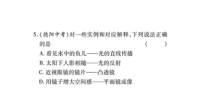 教科版物理八年级上册专题三选择题课件07